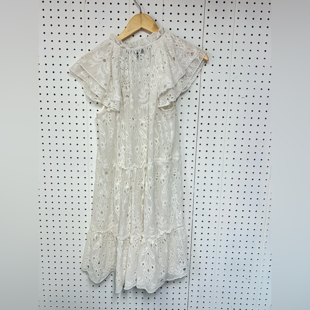 Generation Love Mirabelle Embroidered White Eyelet Ruffle Dress - Picture 7 of 8